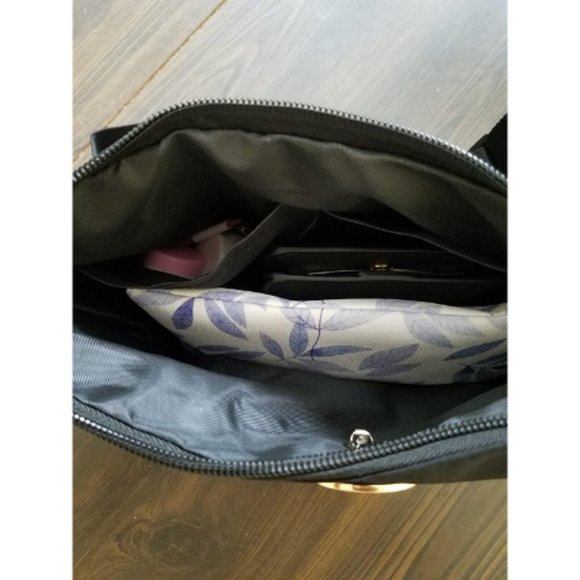 Women Men Black Small Sling Crossbody Bag with Half Moon Shape - Picture 11 of 11